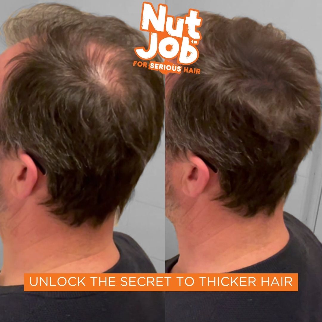 Before and after applying nut job