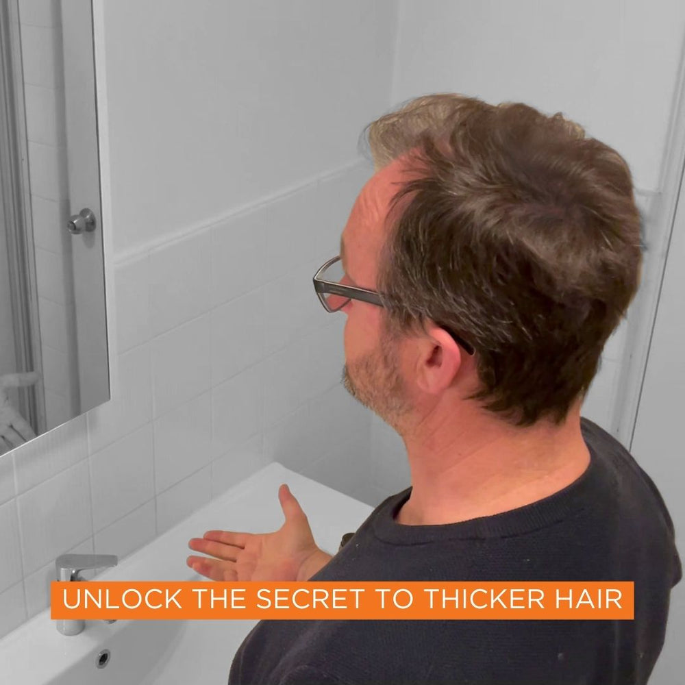 Hair loss cover up starter pack. Hide balding crown with shake on fibres plus waterproof concealer. - Nut Job