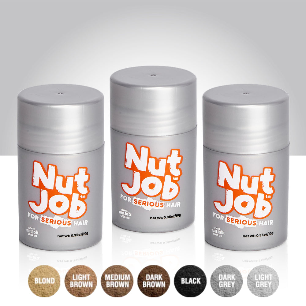 Nut Job Hair Building Fibres Travel Size Three Pack - Bulk Buy