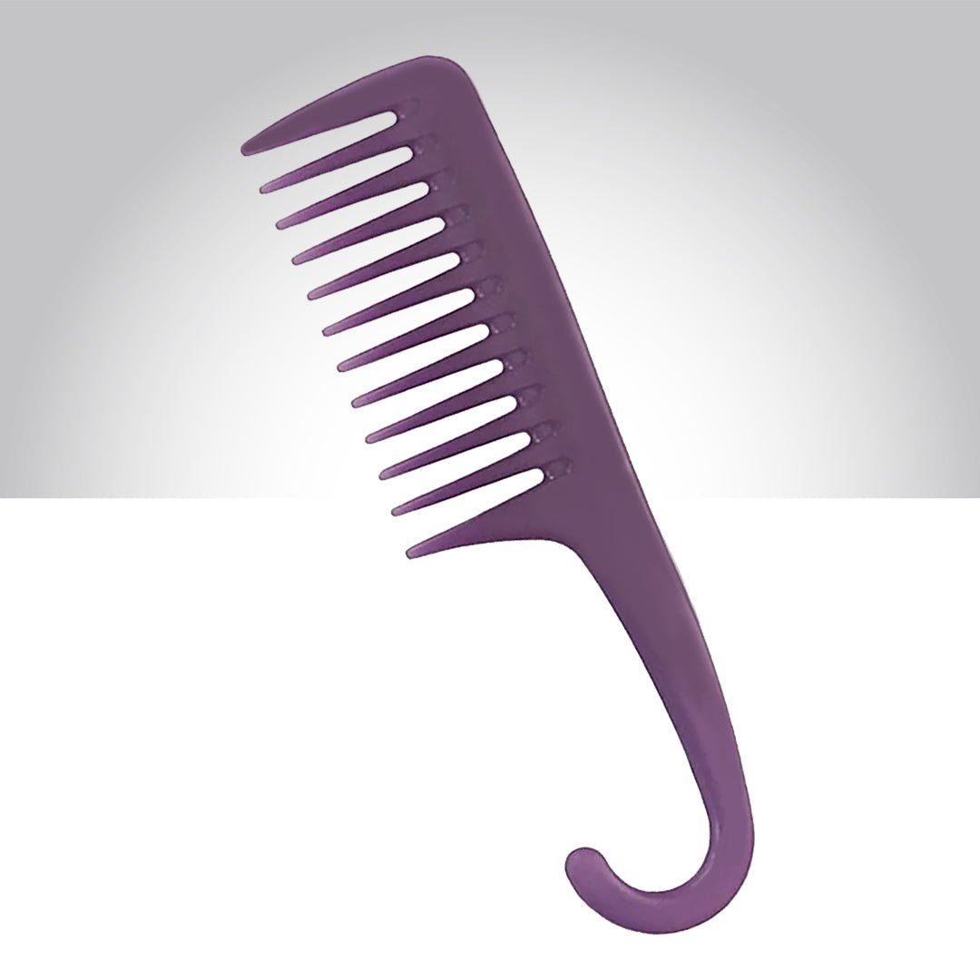 Purple Hi Lift Wide Tooth Shower Comb - Nut Job Hair Building Fibres