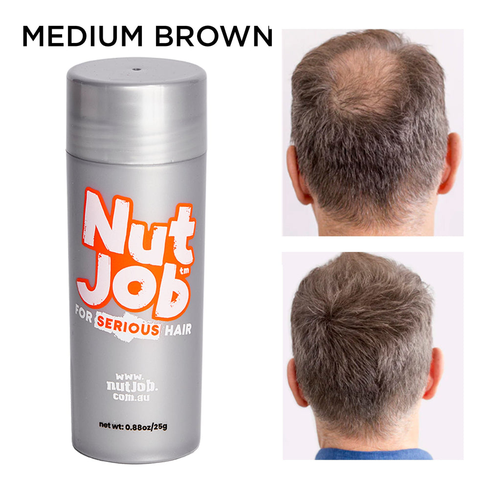 
                      
                        Hair Thickening Fibres for Hair Loss 25g - Nut Job Hair Building FibresMedium Brown
                      
                    