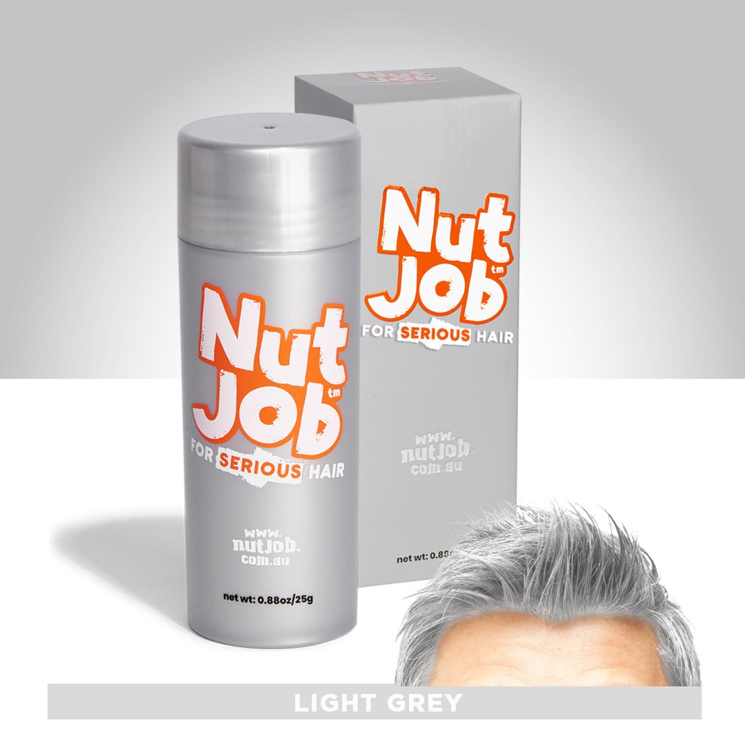 
                  
                    Hair Thickening Fibres for Hair Loss 25g - Nut Job Hair Building FibresLight Silver Grey
                  
                