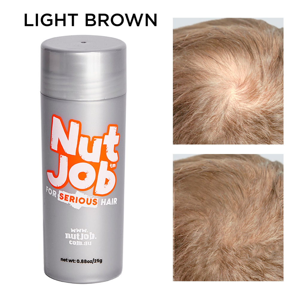 
                      
                        Hair Thickening Fibres for Hair Loss 25g - Nut Job Hair Building FibresLight Brown
                      
                    