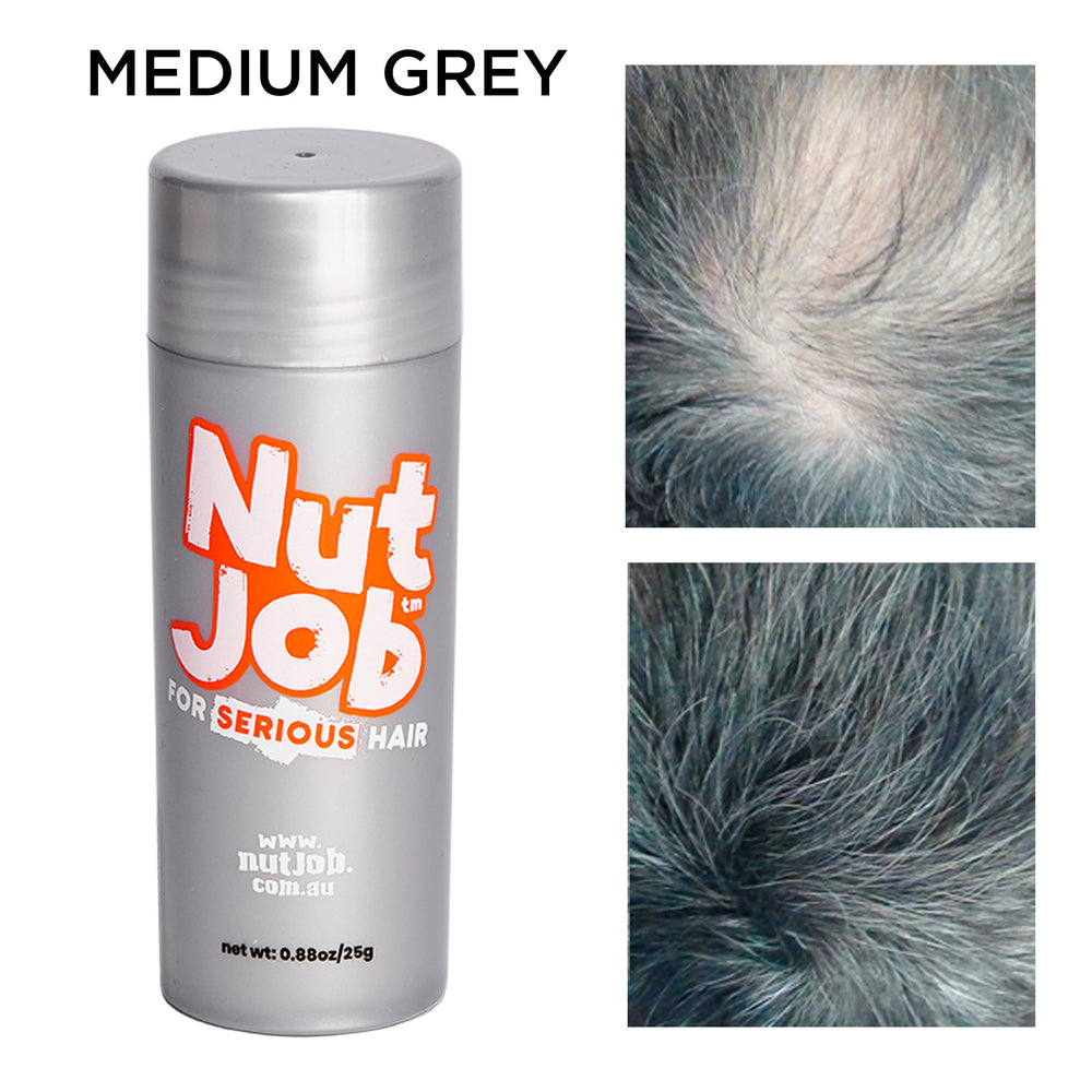 Hair Thickening Fibres for Hair Loss 25g - Nut Job Hair Building FibresMedium / Dark Grey