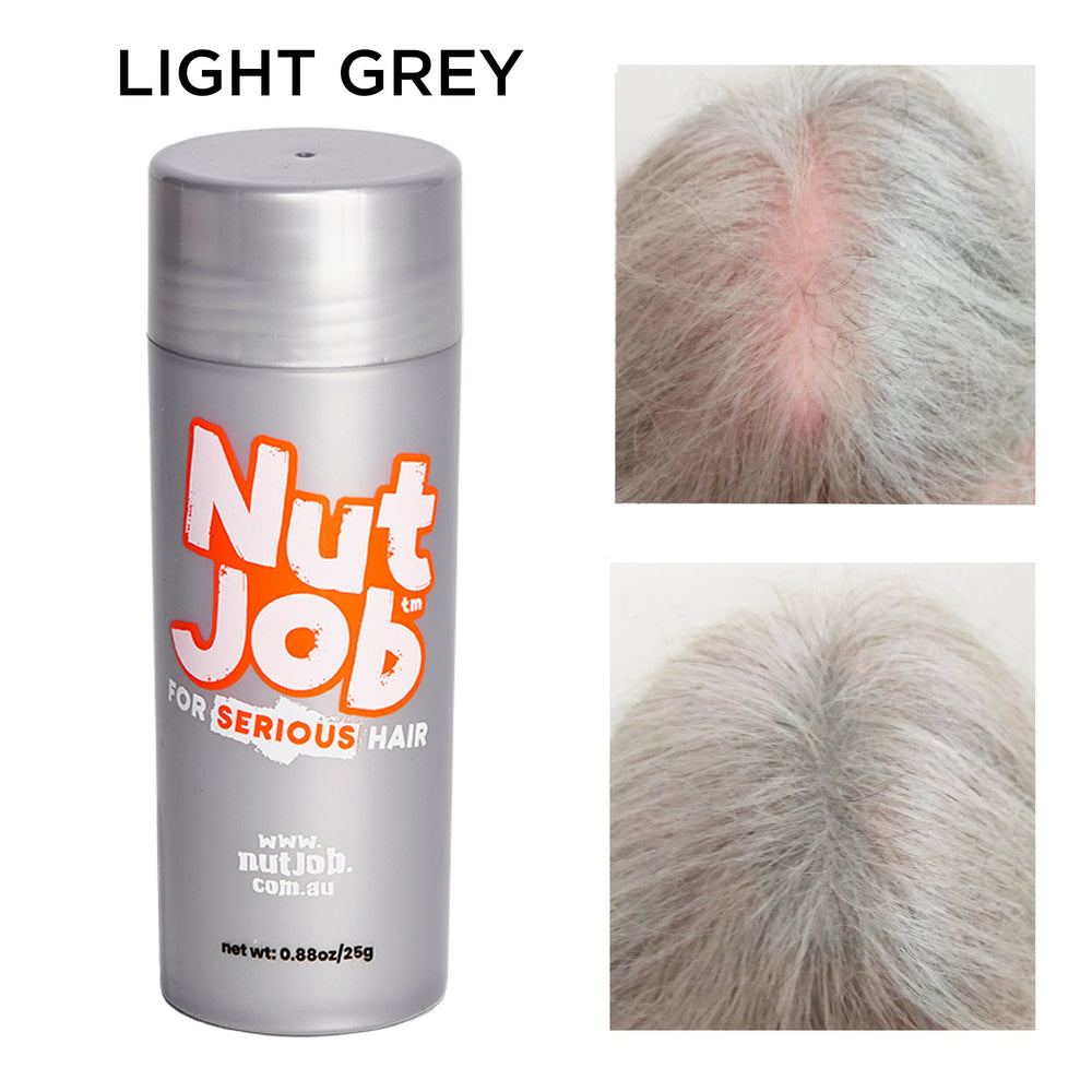 
                      
                        Hair Thickening Fibres for Hair Loss 25g - Nut Job Hair Building FibresLight Silver Grey
                      
                    