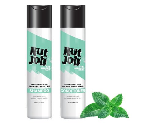 Peppermint Hair Growth Shampoo - daily refreshing, cooling, nourishing - Nut Job Hair Building Fibres
